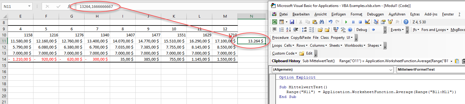 vba average worksheetfunction nachteil