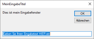 vba einfaches eingabefenster