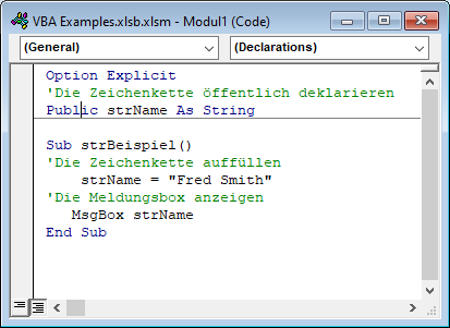 vba globale string variable