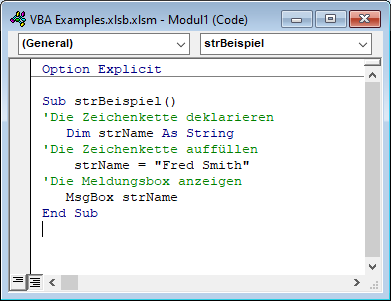 vba string variable prozedurebene