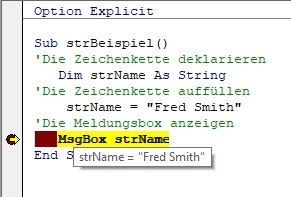 vba string variable