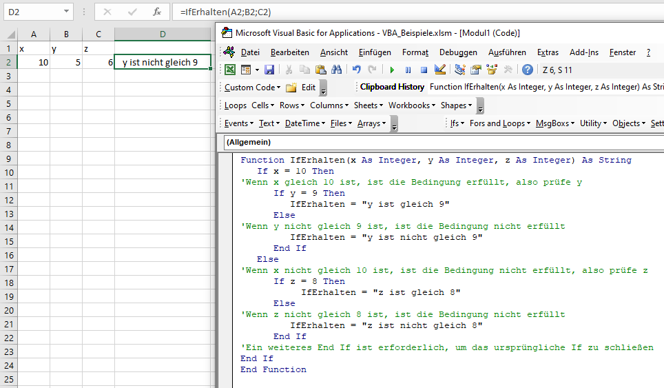 vba verschachtelte if anweisungen