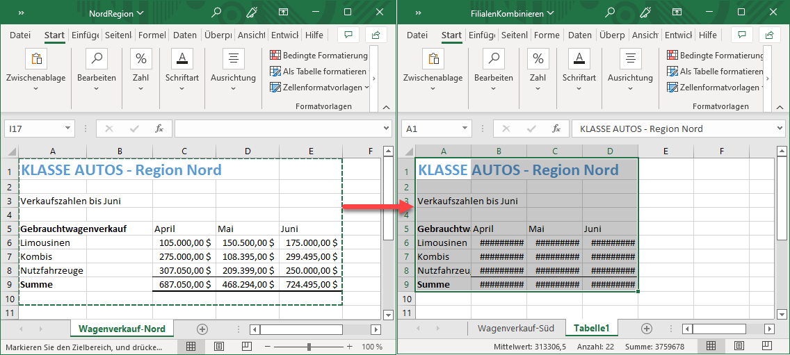 zellenbereich in existierende arbeitsmappe kopieren