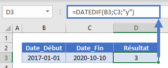 annees entre dates fonction datedif y