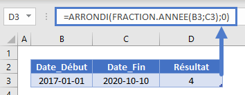 annees entre dates fonction fraction annee arrondi