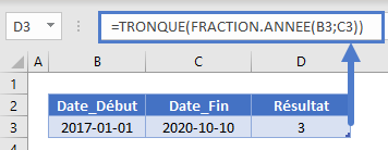 annees entre dates fonction fraction annee tronque