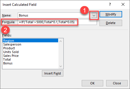 calcfield if formula