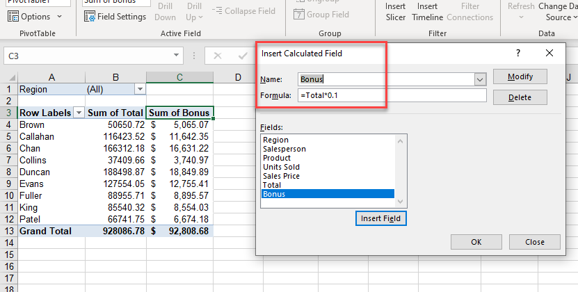 Add A Calculated Field In Pivot Table Excel Google Sheets Automate