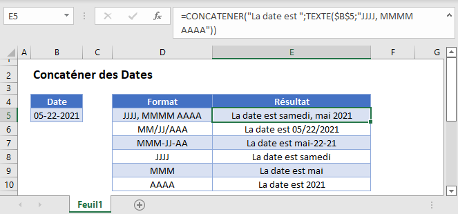 concatener dates fonction principale