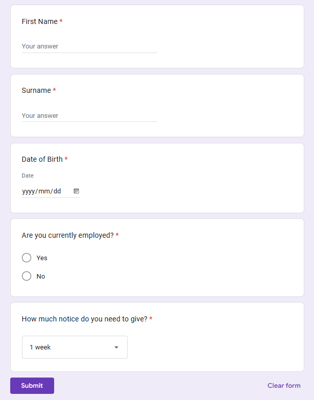 dataentryform gs form preview