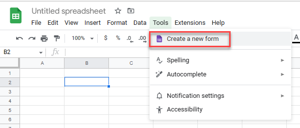 dataentryform gs form menu