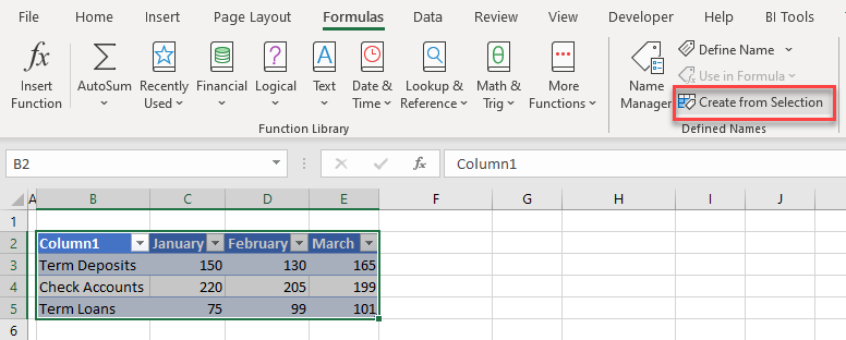 dynamic named range define names