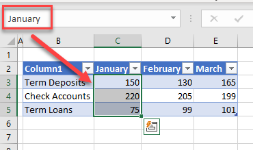 dynamic named range January