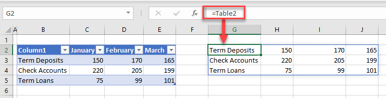 dynamic named ranges table