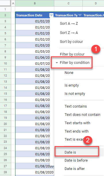 filterbydate gs date is