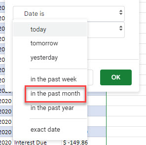 filterbydate gs date last month