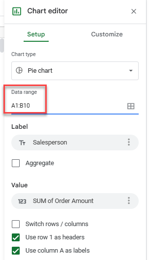 pivotchart gs data range