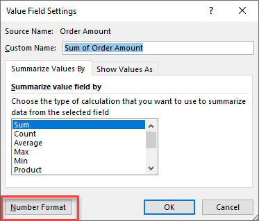 preseverpivotformat number format 