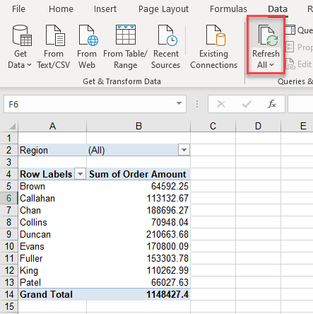 preservepivotformat refresh data