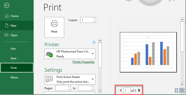 print chart print two sheets