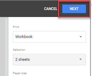 print multiple sheets gs next