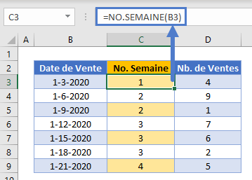 somme si numero semaine colonne aide fonction no semaine