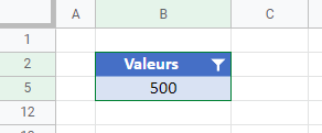 trouver nombre dans colonne filtre resultat google sheets