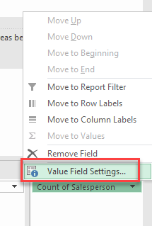 uniquevalues field settings