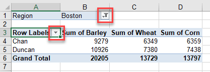 advancedpivot filter