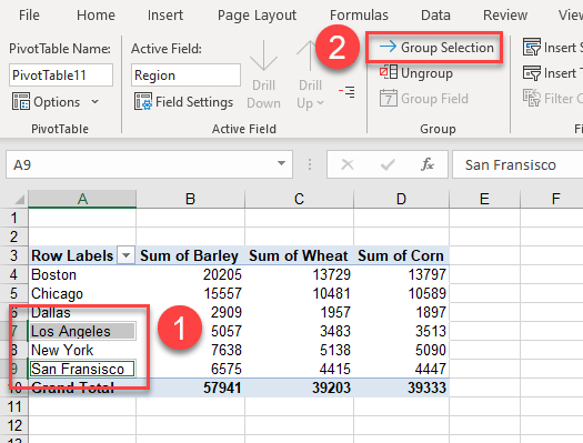 advancedpivot select fields