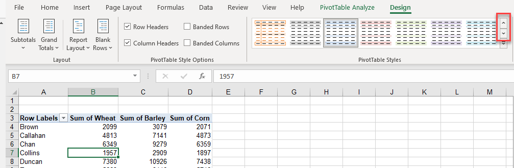 advancedpivot styles