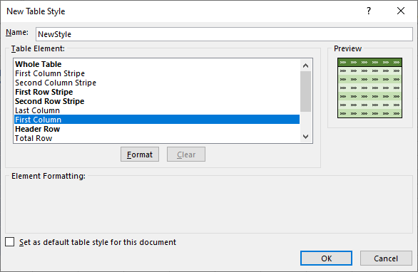 changetableformat newstyle complete