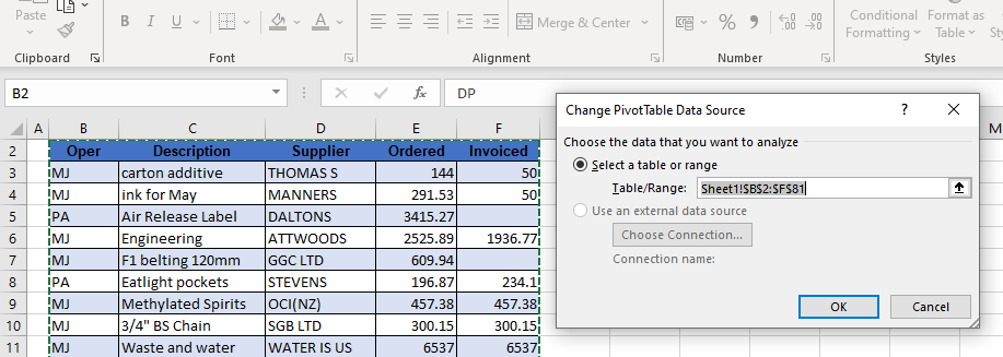 datasource source change