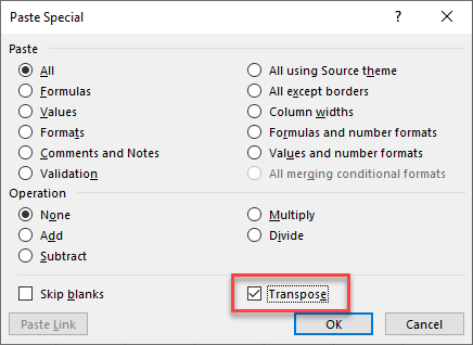 flip table transpose