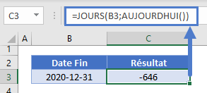 jours entre dates depuis ajourdhui jusqua date