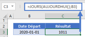 jours entre dates depuis date aujourdhui