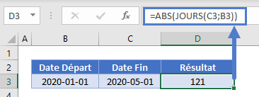 jours entre dates fonction jours abs