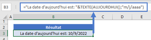 modifier format dates fonction texte aujourdhui combinees