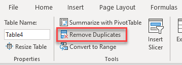 tabletools tools remove duplicates