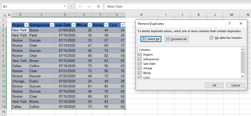 tabletools tools select duplicates