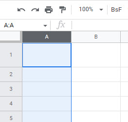 Ancho de Columna en Valores por Defecto en Google Sheets