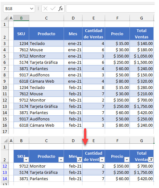 Aplicar Múltiples Filtros a las Columnas en Excel