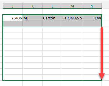 Arrastrar Selección en Excel
