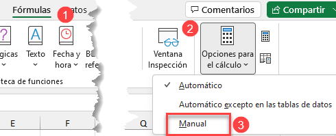 Cambiar Opciones de Cálculo en Excel