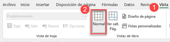 Cambiar a Vista Normal en Excel