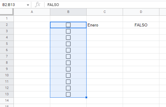 Casillas de Verificación Copiadas en Google Sheets