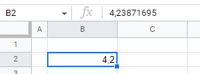 Celda Formateada a 1 Decimal en Google Sheets