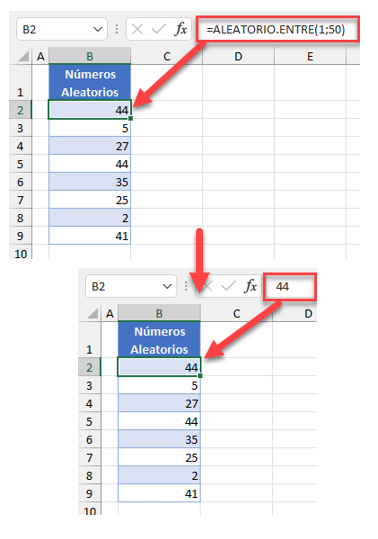 Cómo Congelar Números Aleatorios en Excel