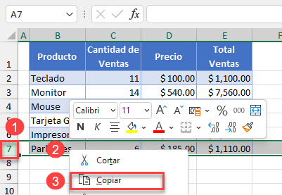 Copiar Filas en Excel
