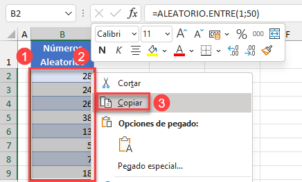 Copiar Valores en Excel